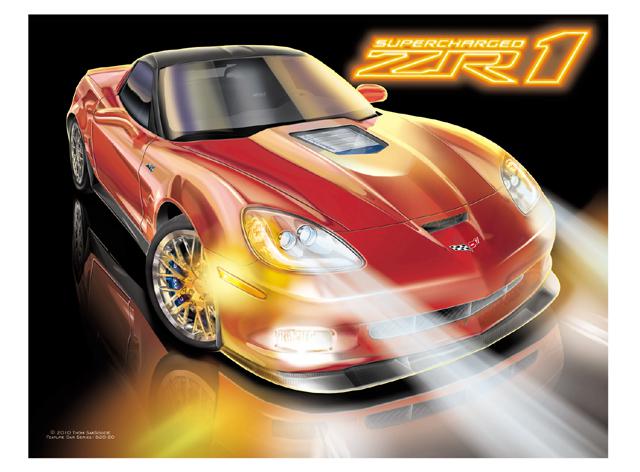 2010 corvette zr1 signed car choose color art print