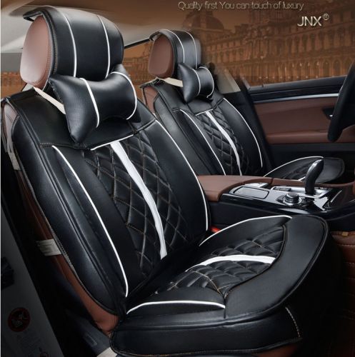 5 seat full surround ice silk leather car seat cushion cover for all car beige