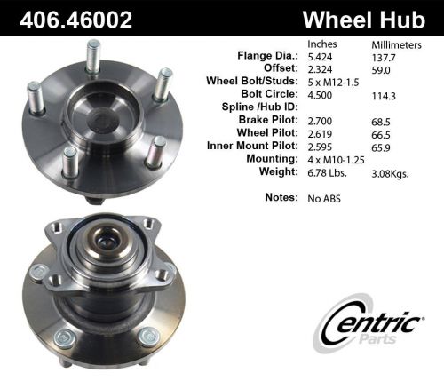 Centric parts 406.46002 rear hub assembly