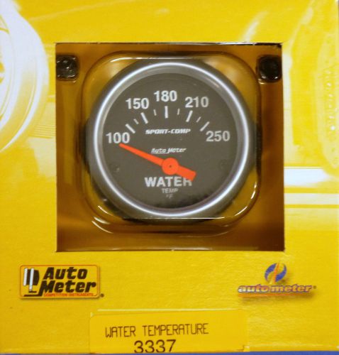 Auto meter 3337 sport comp electric water temperature gauge temp 100 - 250 deg