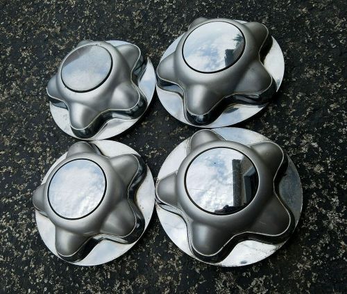 Set of 4 oem 2000-03 ford expedition f150 chrome center cap hubcap yl14-1a096-ba