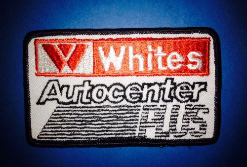 1970&#039;s whites autocenter plus car auto uniform work shirt coveralls patches