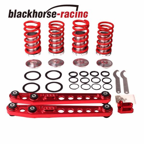 99-00 civic 1-4&#039;&#039; coilover sleeves springs + ek lower control arms red
