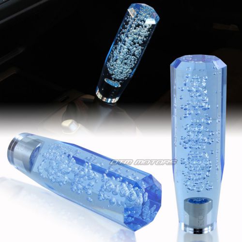 Jdm 150mm vip style diamond bubble lever stick shift knob blue for honda ford