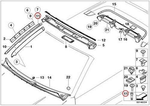 6 x bmw genuine exterior trim grille seals fillister-head screw e46 e84 e90 e90n