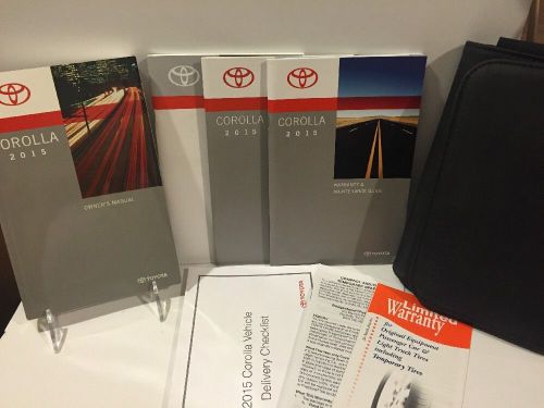 2015 toyota corolla oem owners manual set with warranty guide and case 8/pc set