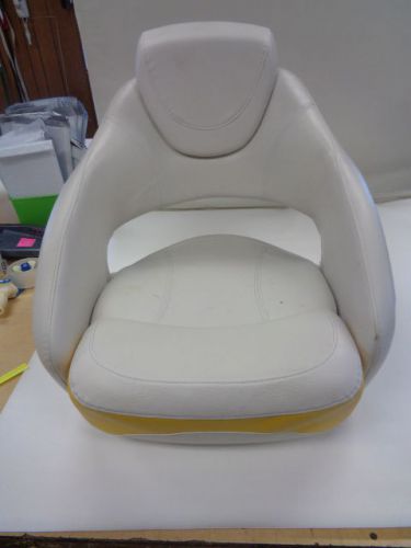 Crownline off white / yellow vinyl bolster seat 26&#034; x 24&#034; marine boat