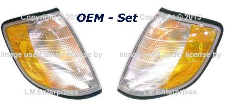 Mercedes oem turn signal light assembly lens front set s320 s420 s500 s600 
