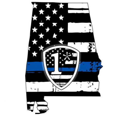 Thin blue line window decal - 1*asterisk k-9 alabama state - various sizes