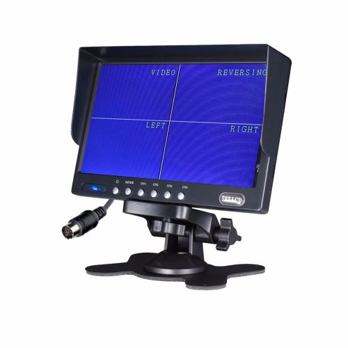7&#034; tft lcd quad scree 4 split rear view monitor 4ch 4pin connector monitor