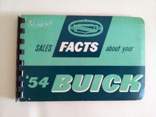 1954 buick canadian dealer facts book, original, 125 pages, features, models