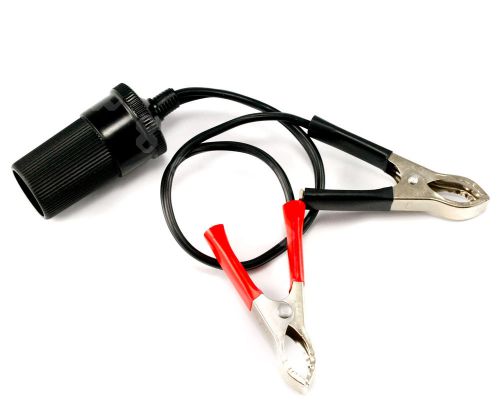 12v car truck battery terminal clip on cigarette light power adaptor socket z046