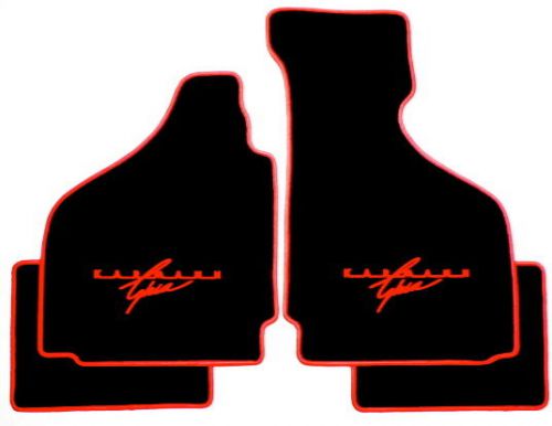 Black/red script velours floor mats for vw karmann ghia type 14 coupe