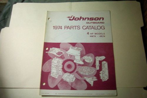 1974  johnson sea horse outboards vintage 4  hp original parts list
