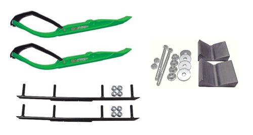 C&amp;a pro green trail x snowmobile skis complete kit