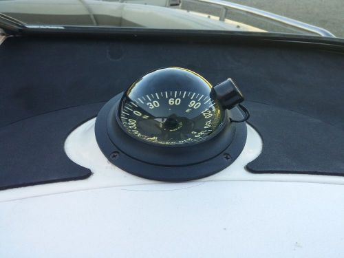 Used aqua meter a70f 800 chris craft  black  flush mount marine compass boat