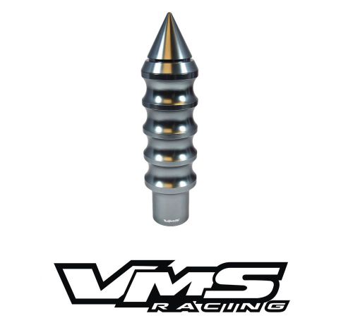Gunmetal vms racing spiked ribbed extended shift knob w/ stash spot for infiniti