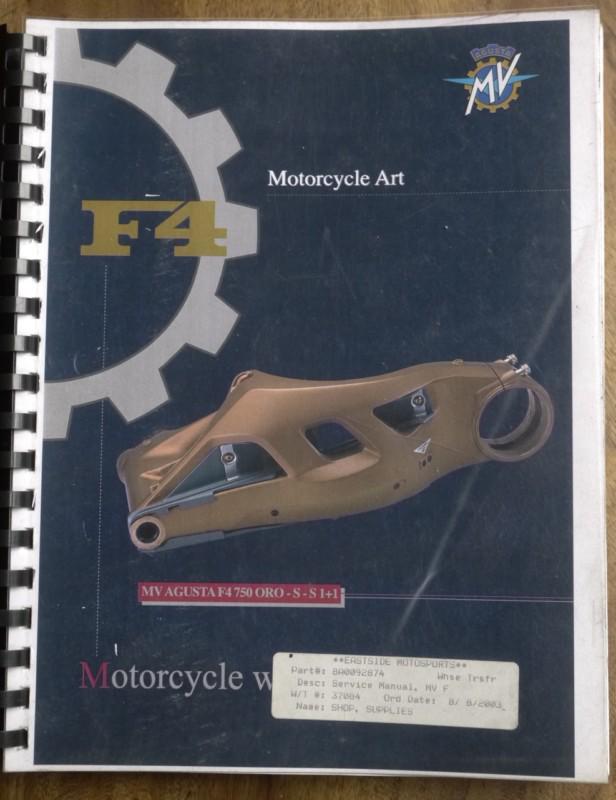 Mv agusta f4 740 oro / s / 1+1 - factory service workshop manual