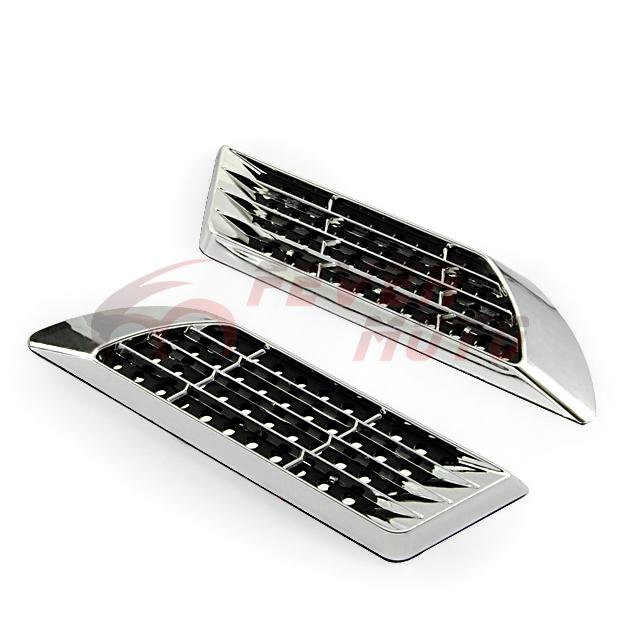 Fm new silver intake air flow mesh vent side duct fender grille hood universal 