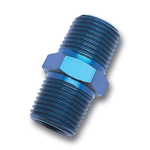 Russell 661520 coupler fitting 3/8" npt male to 3/8" npt male straight blue