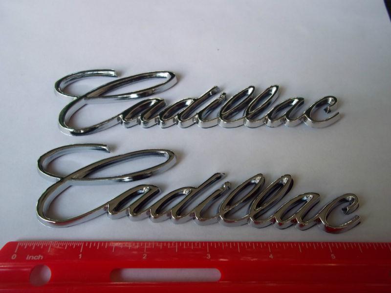 New pair chrome cadillac deville seville eldorado emblem nos trunk emblem