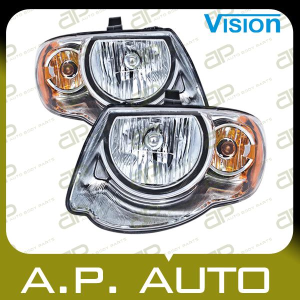 Pair head light lamp 05-07 chrysler town country lx limited touring 119inch l+r