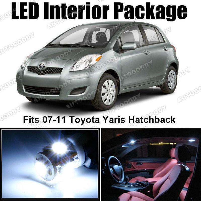 6 x white led lights interior package for toyota yaris