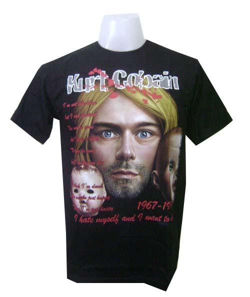 New john lennon kurt cobrain nirvana pop art rock music black t-shirt mens sz l