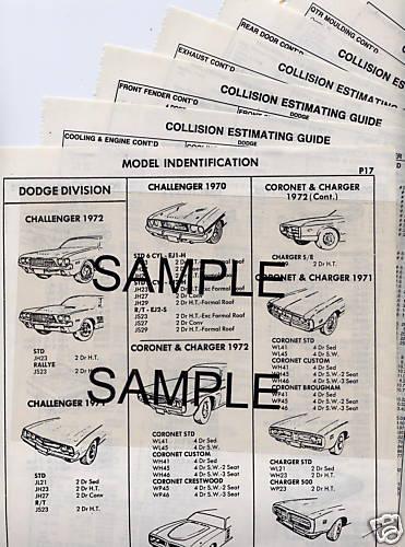 1974 1975 1976 1977 ramcharger trailduster body parts list crash sheet **