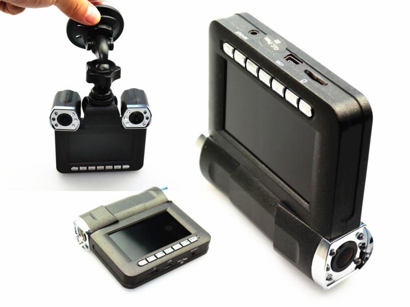 Double camera dual lens 2.7 inch tft disply car dvr camera driving recorder