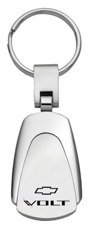 Gm volt chrome teardrop keychain / key fob engraved in usa genuine