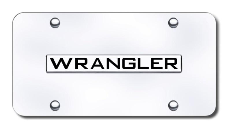 Chrysler wrangler name chrome on chrome license plate made in usa genuine