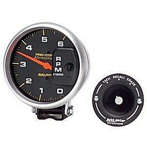 Autometer 5in. tach; 6000 rpm; w/mem; 4 pulse; diesel