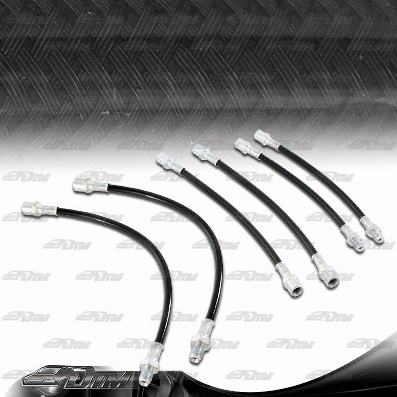 Bmw 3-series e30 front & rear stainless steel rear drum brake lines black