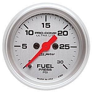 Autometer 2in. fuel press; 0-30 psi; fse