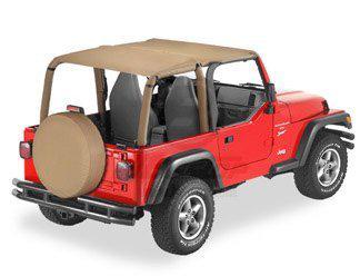 Bestop strapless safari bikini top 1997 - 2002 jeep wrangler dark tan 