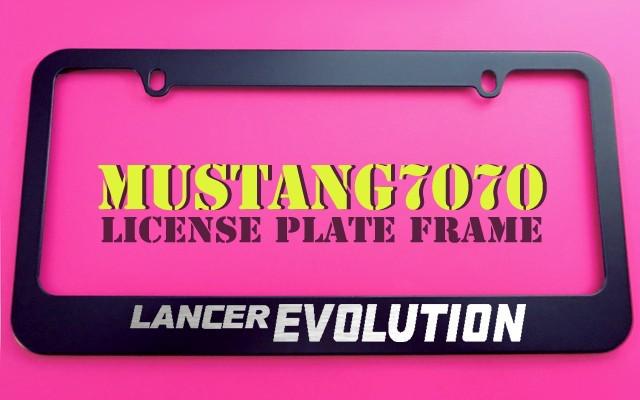 1 brand new mitsubishi lancer evolution black metal license plate frame