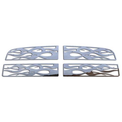 Dodge ram 09-12 stainless horizontal flame front metal grille trim cover insert
