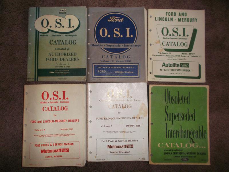 Ford lincoln mercury osi obsoleted superseded interchangeable catalog set manual