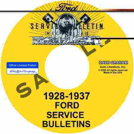 All ford cars factory service bulletins manual cd1928 1929 1930 1931 1932 1933 