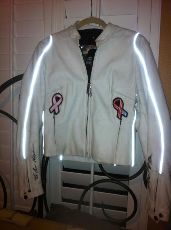 Leather ~ premium arlen ness ~  smokin' white hot bike jacket ~ xl 