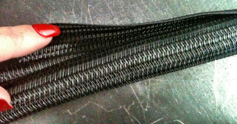 10 ft. of 1/2" black wire harness woven split wrap-semi stiff-flexible- loom