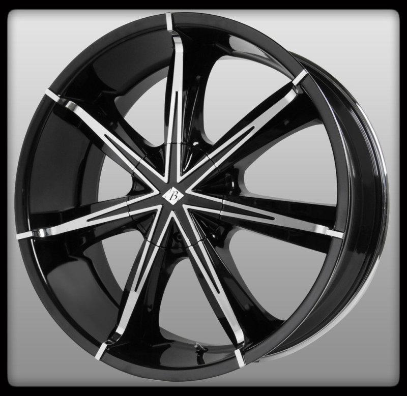 22" x 9.5" black ice vb11 nexus black/chrome trailblazer enclave x5 wheels rims
