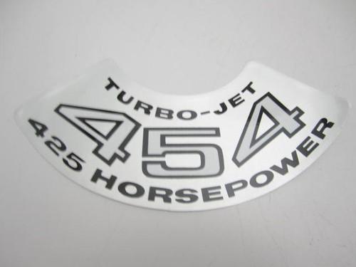 Corvette new air cleaner decal "turbo-jet 454 425 horsepower" 1971 ls6