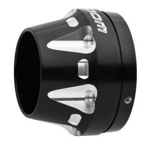Freedom performance exhaust end cap for american outlaw systems chrome and black