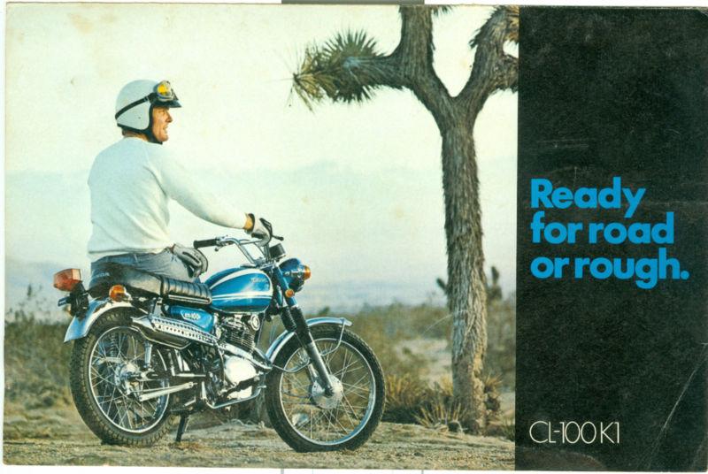 Rare vintage 1971 honda cl-100 k1 scrambler 100 motorcycle advertising brochure