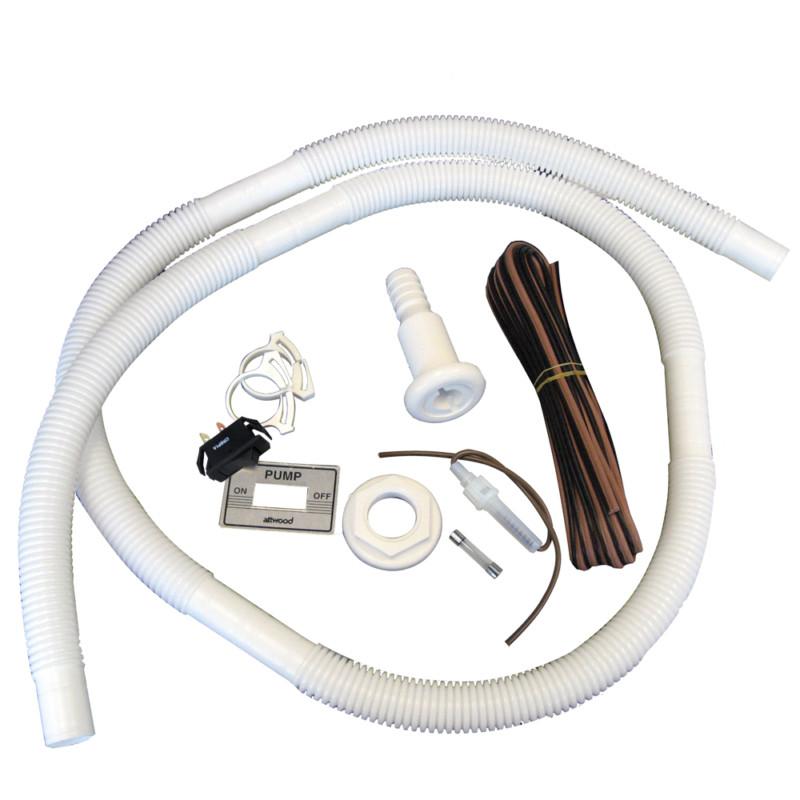 Attwood 4116-5 bilge pump installation kit w/switch, 3/4" hose clamps & 20' wire