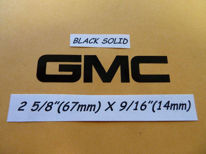 (4) gmc  2 5/8" x 9/16" denali sierra wheel cap decals logos stickers black