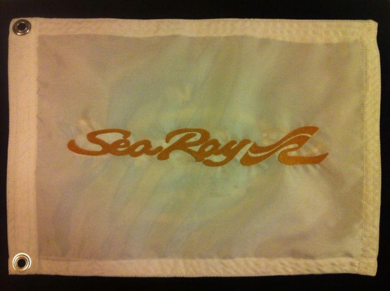 Sea ray boat white 12"x18" embroidered flag