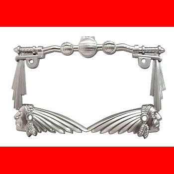 Chrome indian license plate frame for 4"x7" plates on harley models motorcycles
